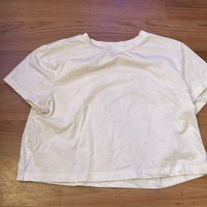 Plain whute Shein cropped shirt